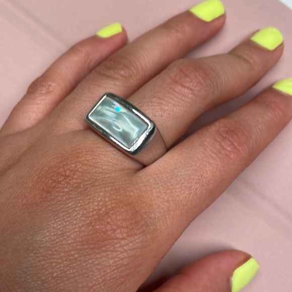 Silver Square Ring Sz. 8.75 - Picture 2 of 5